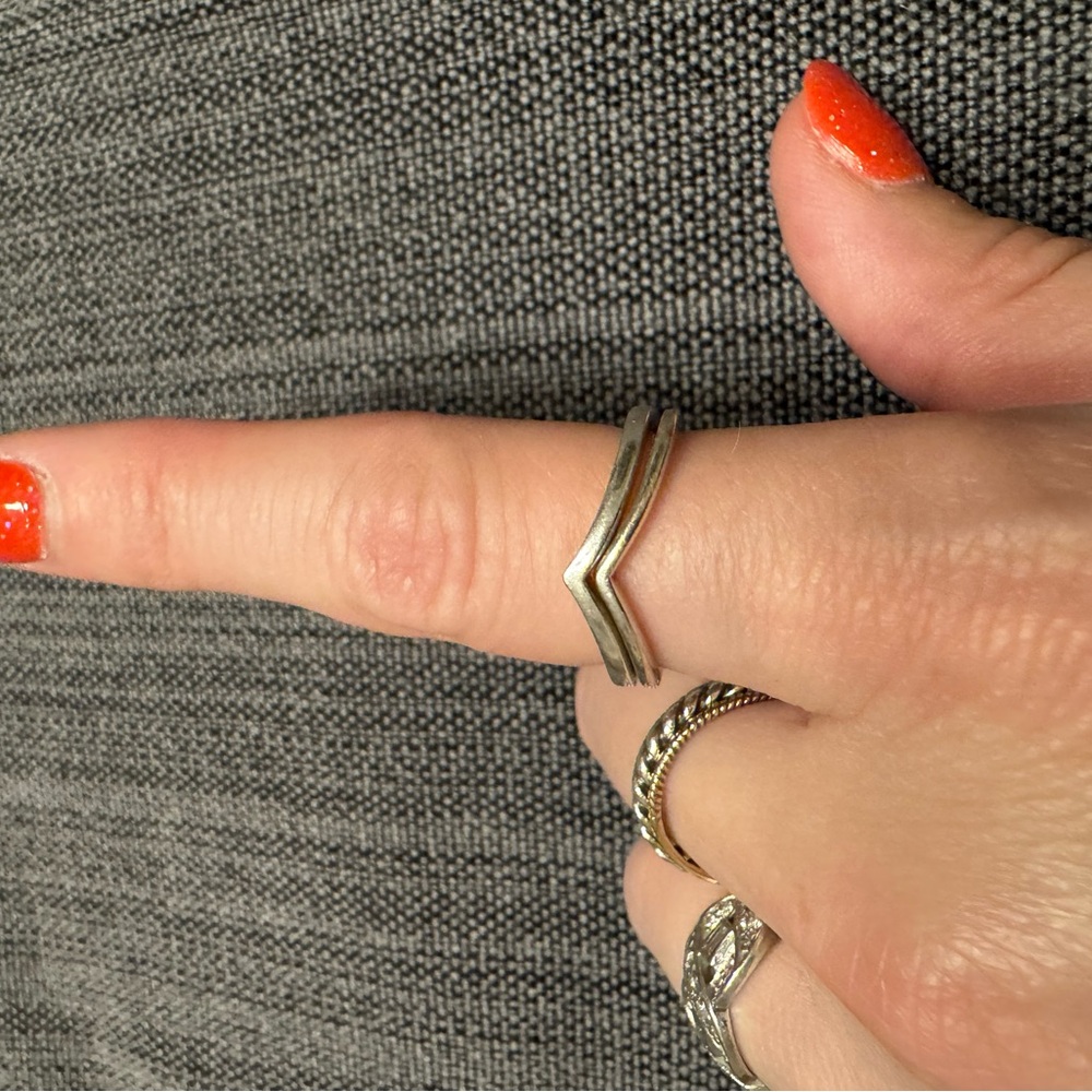 Pandora silver ring set size 6